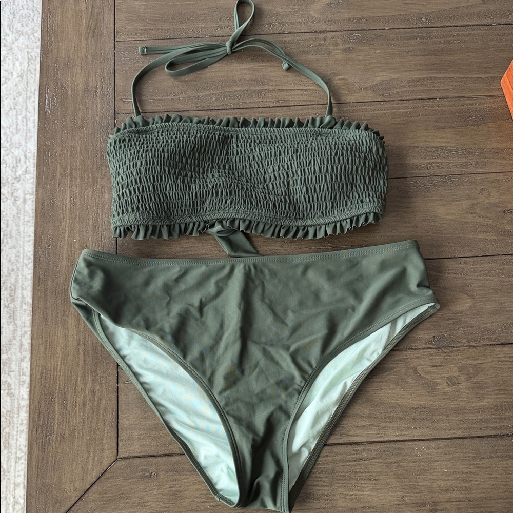 Cupshe Olive Green Bikini Set